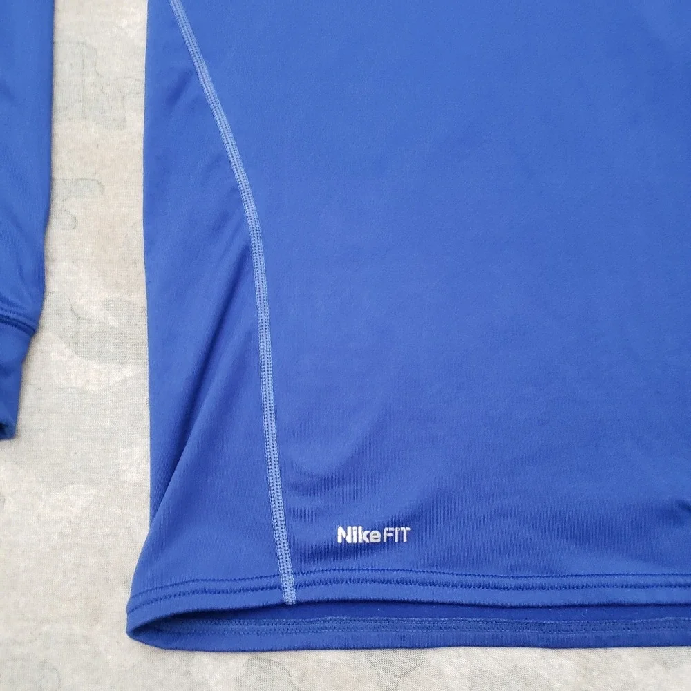 Nike Pro Shirt Mens Large Blue Pullover Dri-Fit Long Sleeve Compression Gym